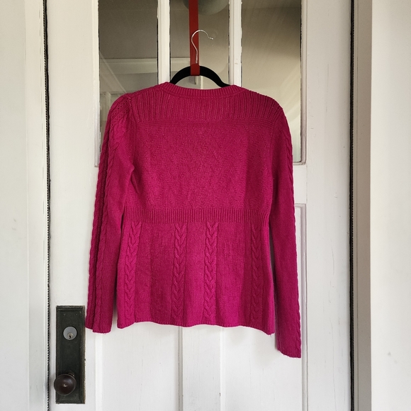 Sundance Pink Cable Knit Cardigan, Sz PS - Picture 2 of 7